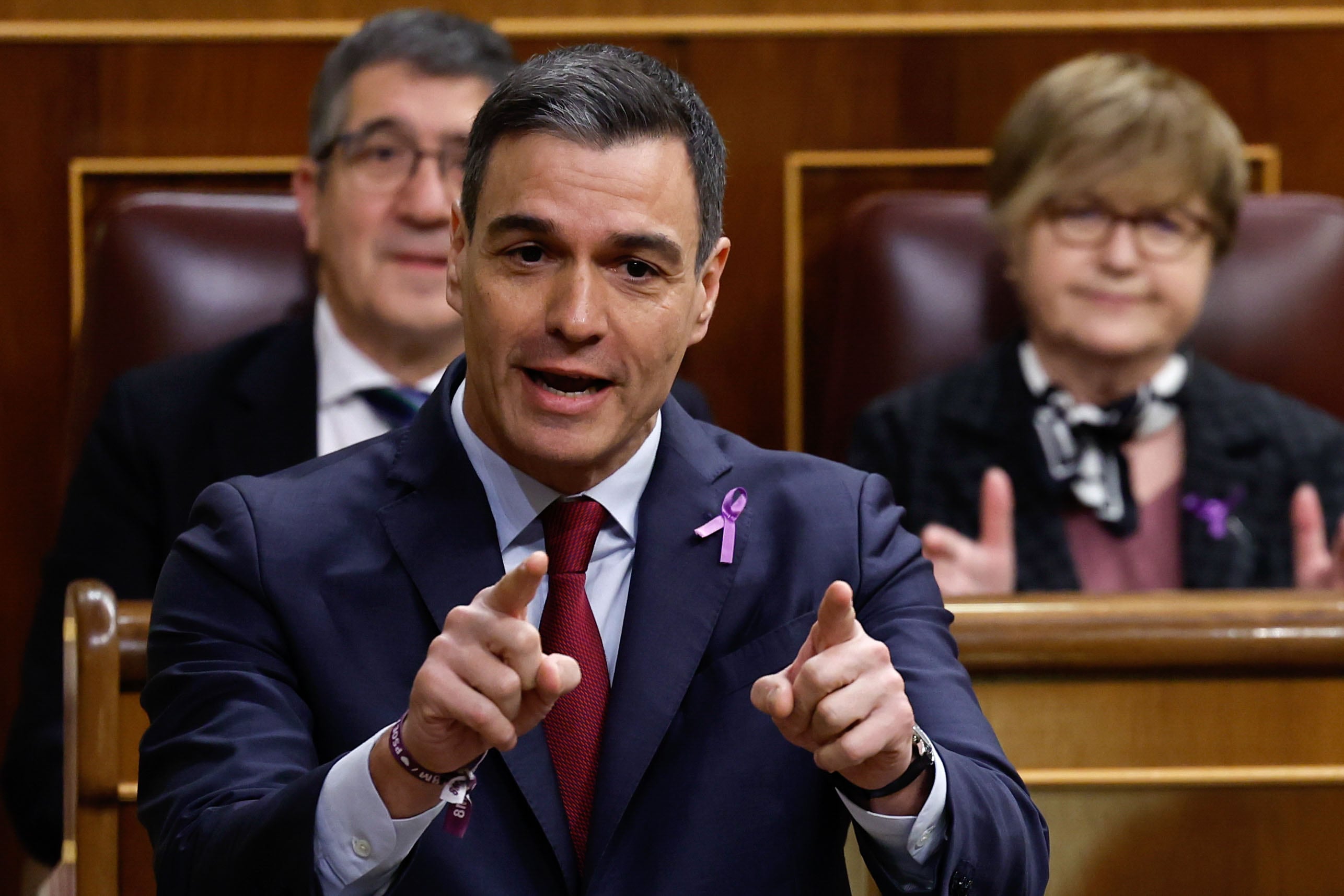 El presidente del Gobierno en funciones, Pedro Sánchez, interviene en el Congreso.