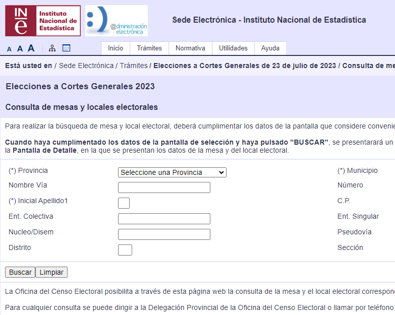 Así es el portal del INE que permite consultar las mesas electorales.