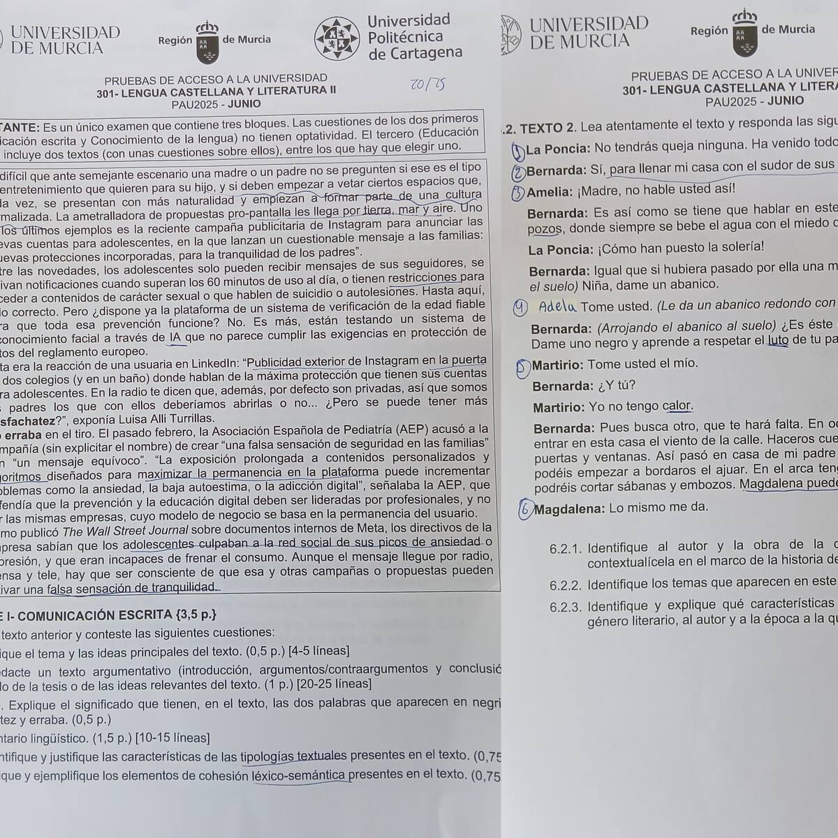 Así ha sido el examen de comunicación escrita y literatura de la PAU en la Región de Murcia