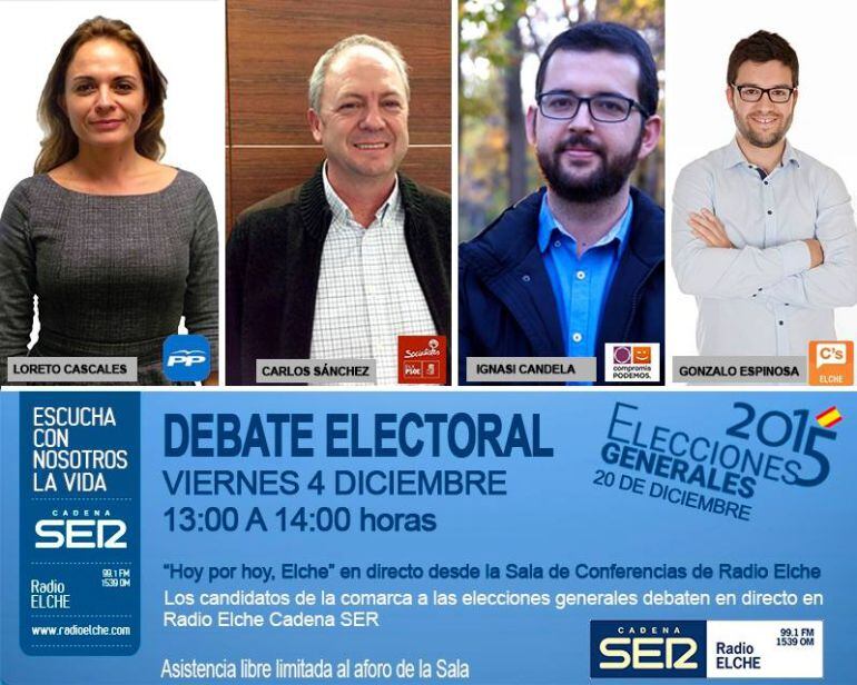 Los candidatos de PP, PSOE, Compromís-Podemos y Ciudadanos debaten el viernes