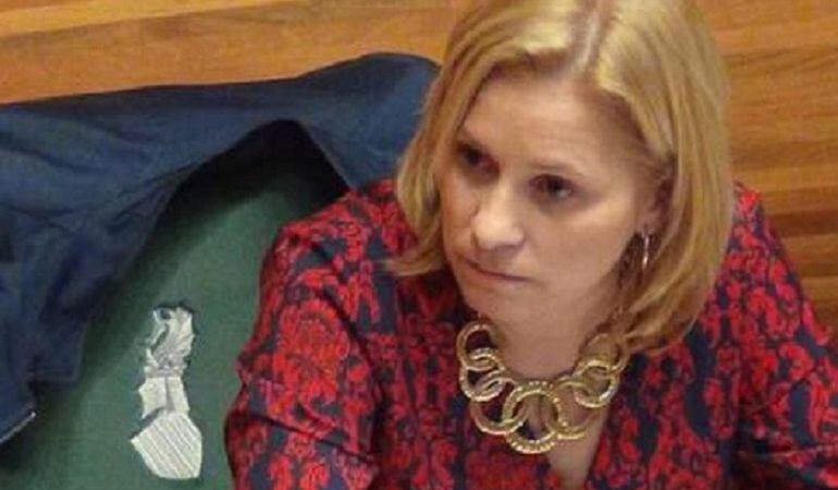 La portavoz del PP, Mari Carmen Contelles, en una sesión del pleno de la Diputación