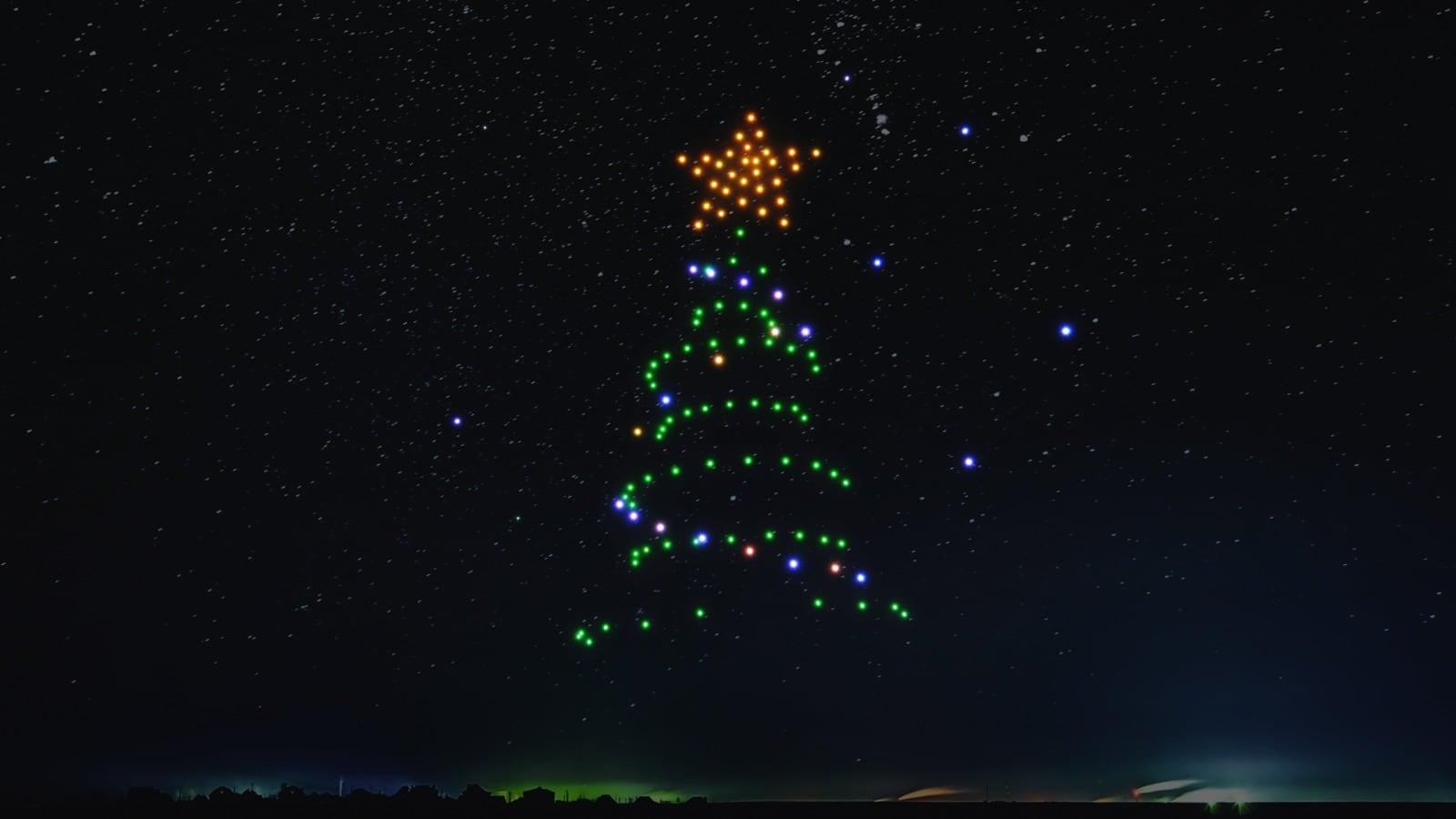 El espectáculo navideño de drones de UMILES