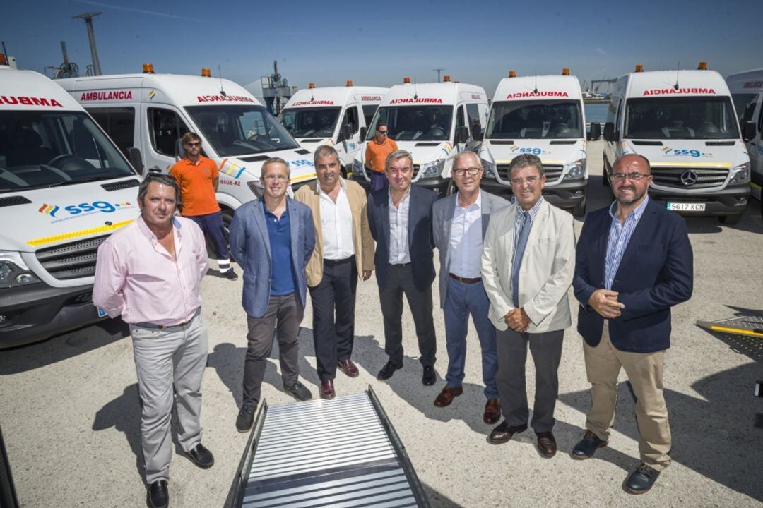 Una reciente presentación de nuevas ambulancias de la empresa SSG para la provincia de Cádiz.