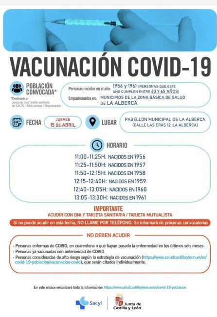Información de la vacunación en La Alberca