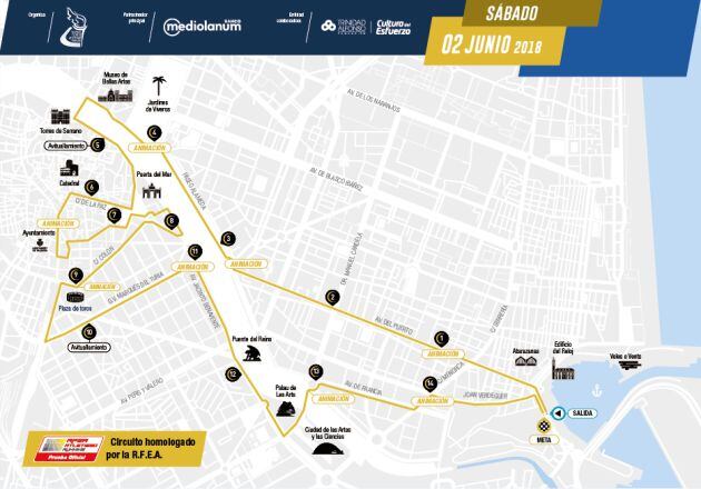 Puntos de animación en la 15k Nocturna Valencia