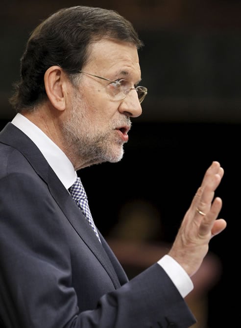 El presidente del Gobierno, Mariano Rajoy, durante su comparecencia ante el pleno del Congreso, en la que informó de las conclusiones del último Consejo Europeo