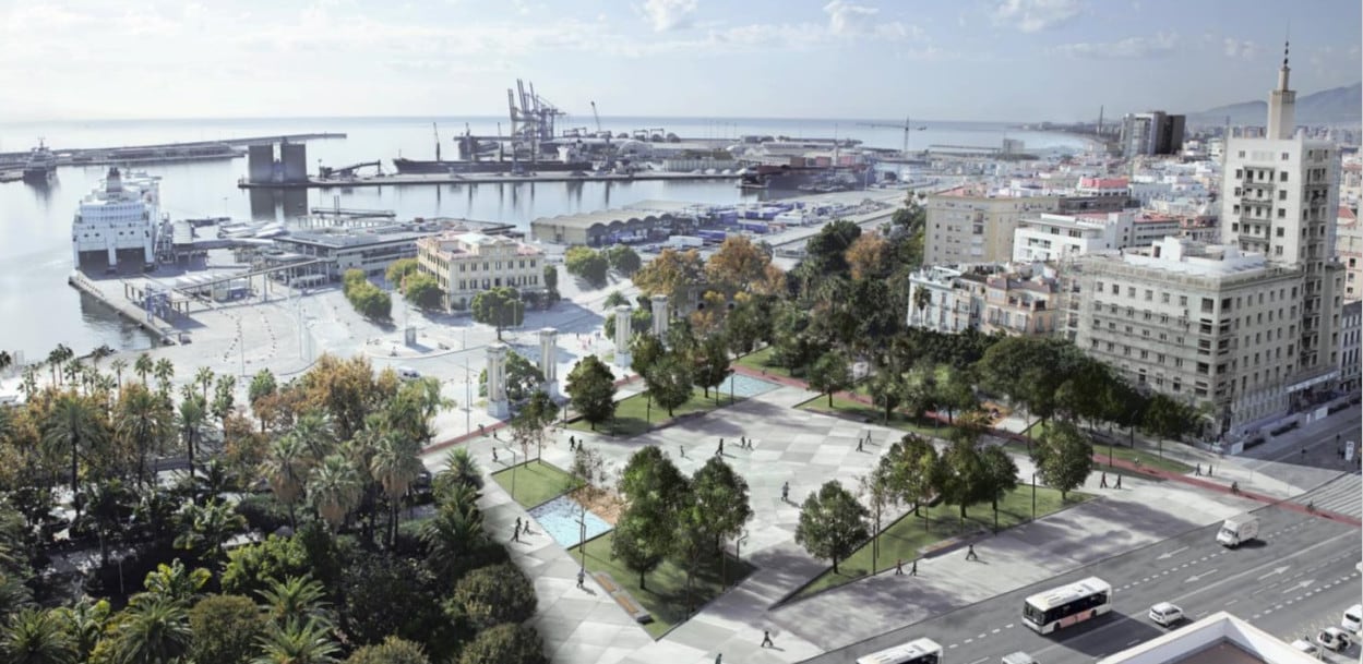 Infografía de la conexión de la plaza de la Marina con el puerto en el denominado Plan Litoral