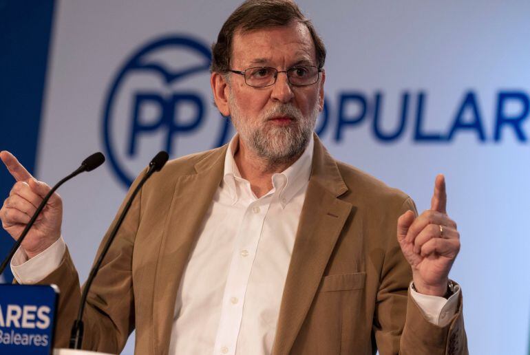 El presidente del Gobierno, Mariano Rajoy, durante su intervención en la inauguración de la Convención Sectorial sobre Turismo que el Partido Popular celebra en Palma de Mallorca