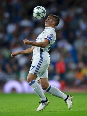 Lucas Vázquez en un partido de Champions.