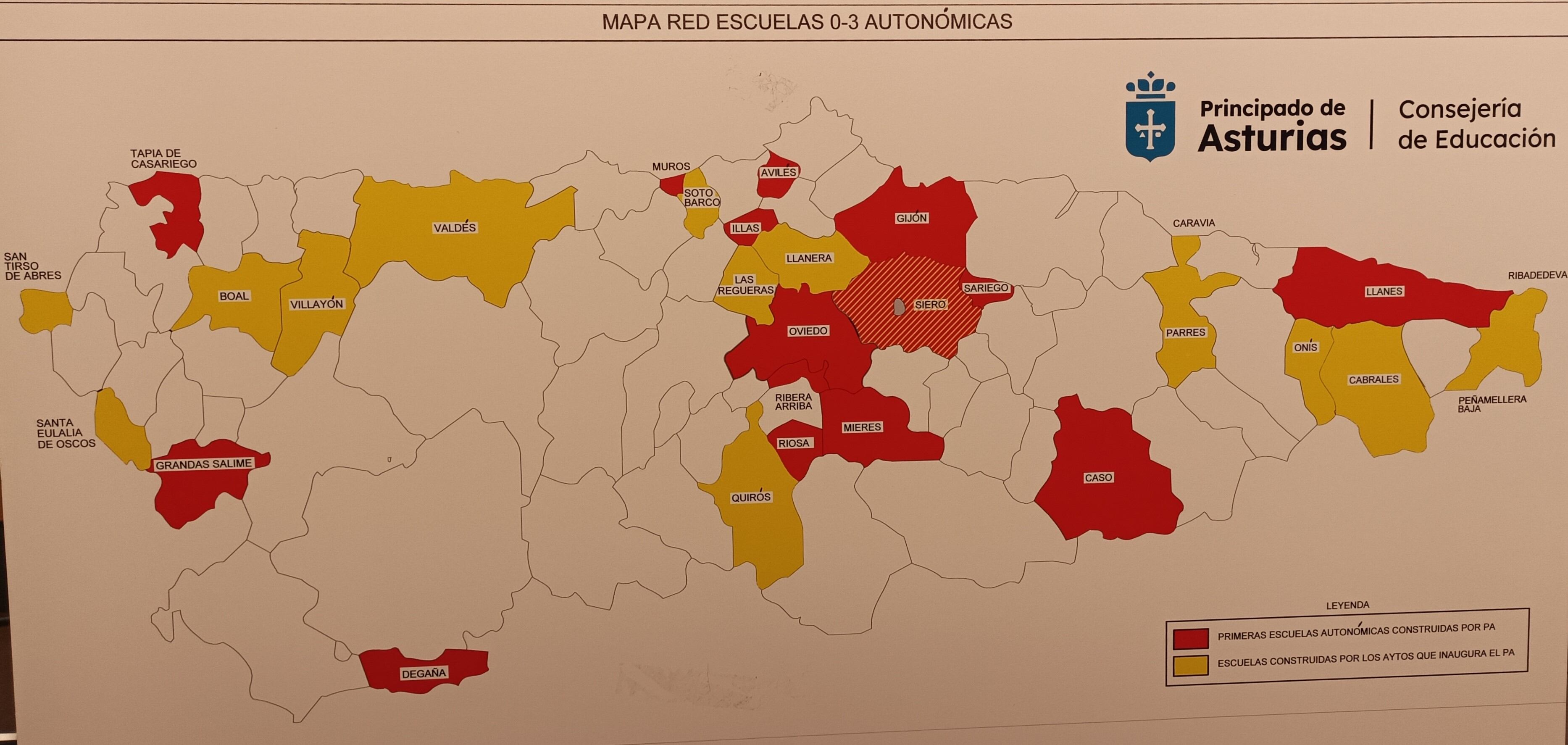 Mapa red escuelines Principado. Primera fase