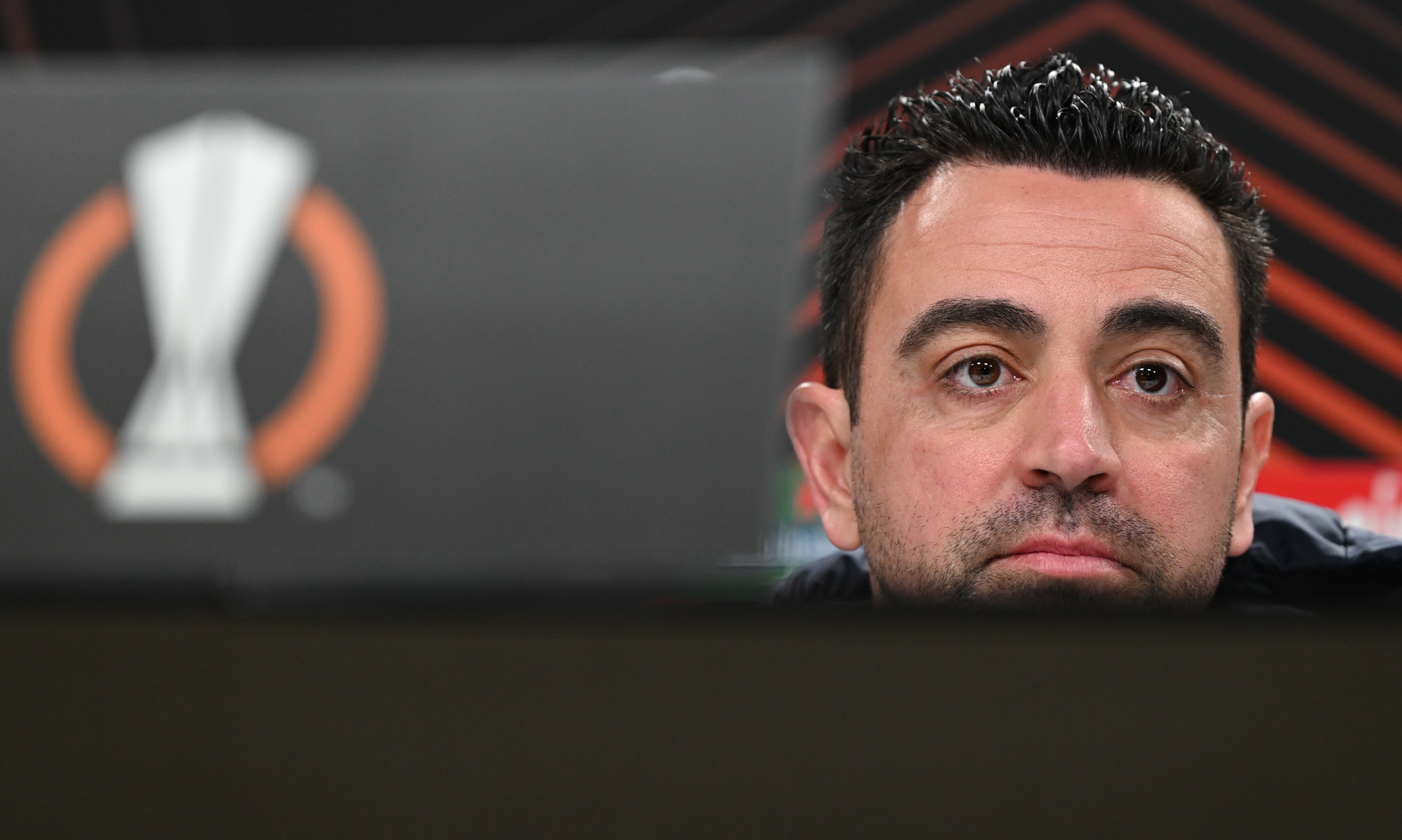 Xavi Hernández, durante la rueda de prensa previa al partido contra el Eintracht