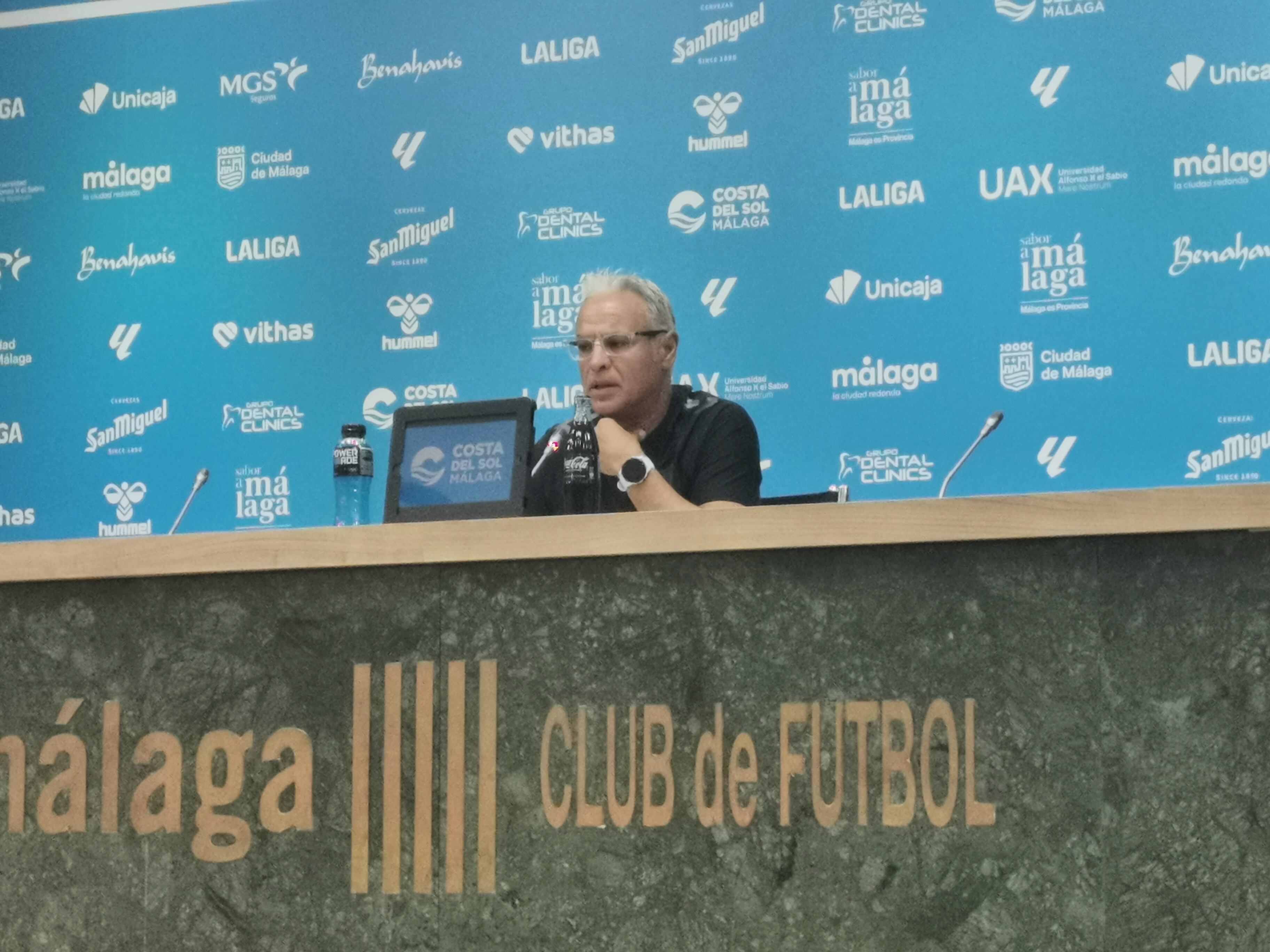 Sergio Pellicer, en la sala de prensa de La Rosaleda