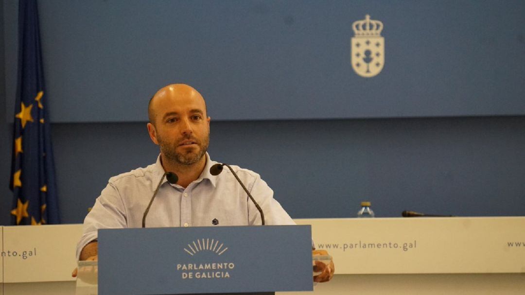 Luis Villares, en una comparecencia en el Parlamento de Galicia