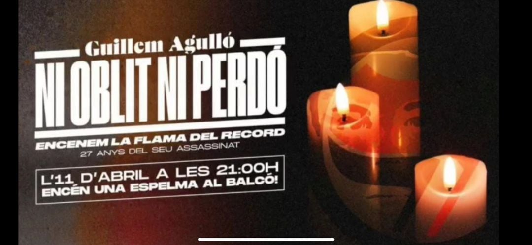 Velas en los balcones en homenaje a Guillem Agulló