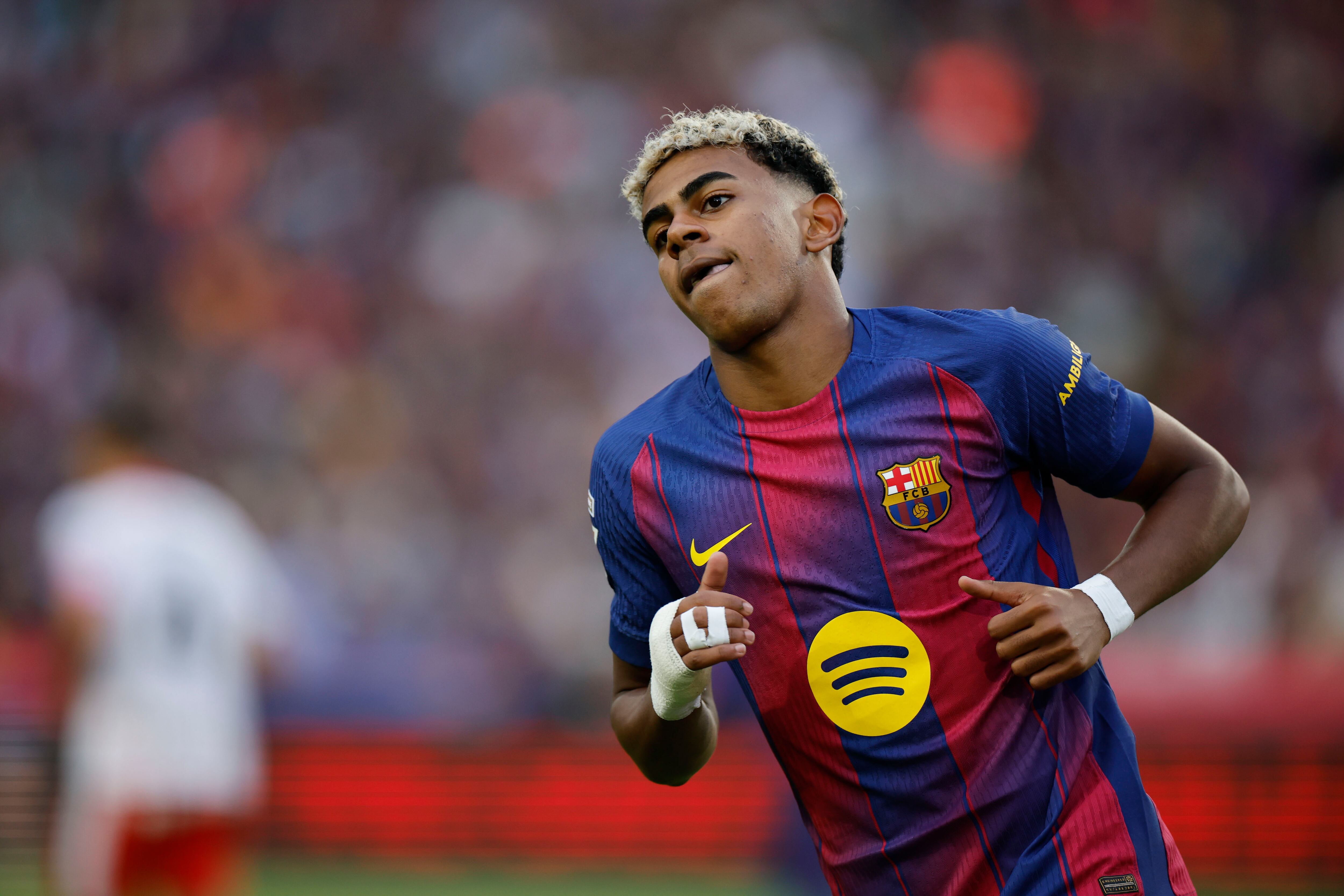 Lamine Yamal durante el partido frente al Girona en LaLiga