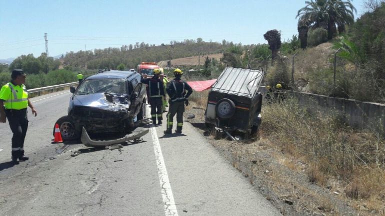 Imagen del accidente que se ha producido este jueves en Pizarra (Málaga)