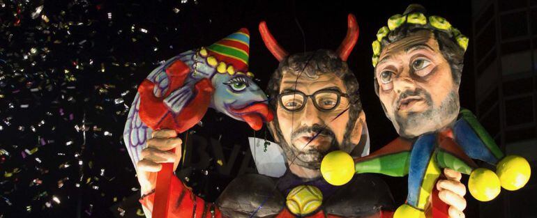 Reproducción de las caras de José Manuel Sande y Xulio Ferreiro