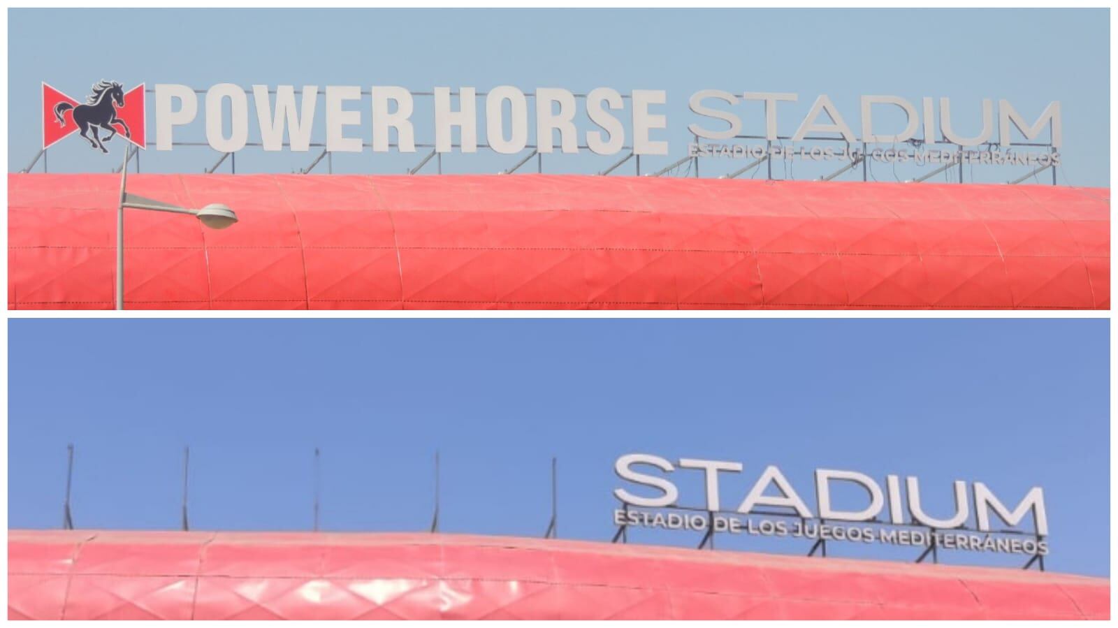 Los dos letreros: uno fue de Primera (arriba) y otro (el de abajo) es de Segunda.