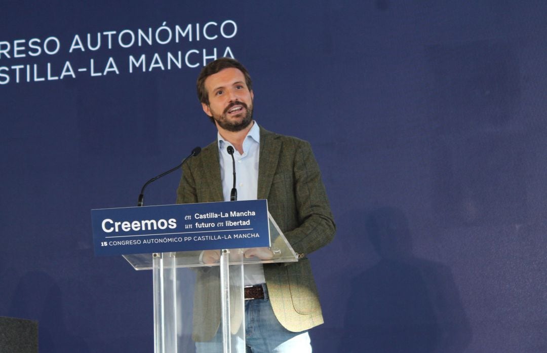 Pablo Casado, en el Congreso del PP de Castilla-La Mancha.