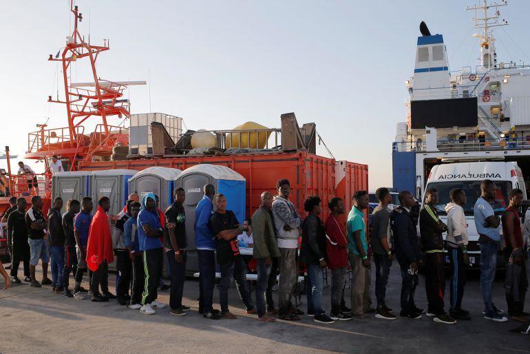 Inmigrantes, llegados al Puerto de Algeciras durante el pasado fin de semana.