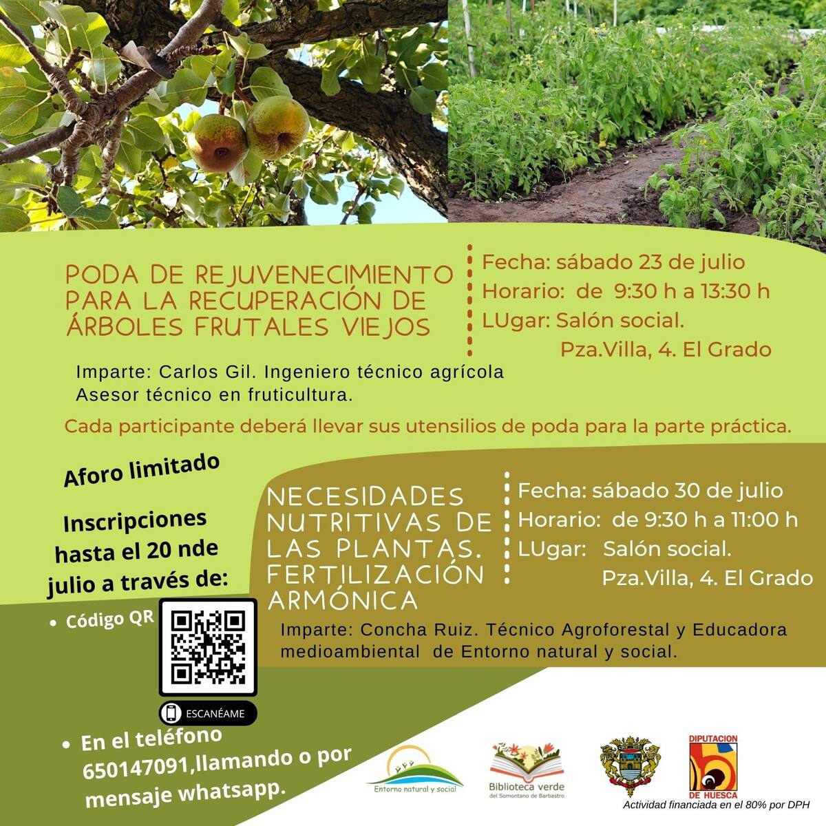 El Grado acoge varias jornadas formativas medioambientales
