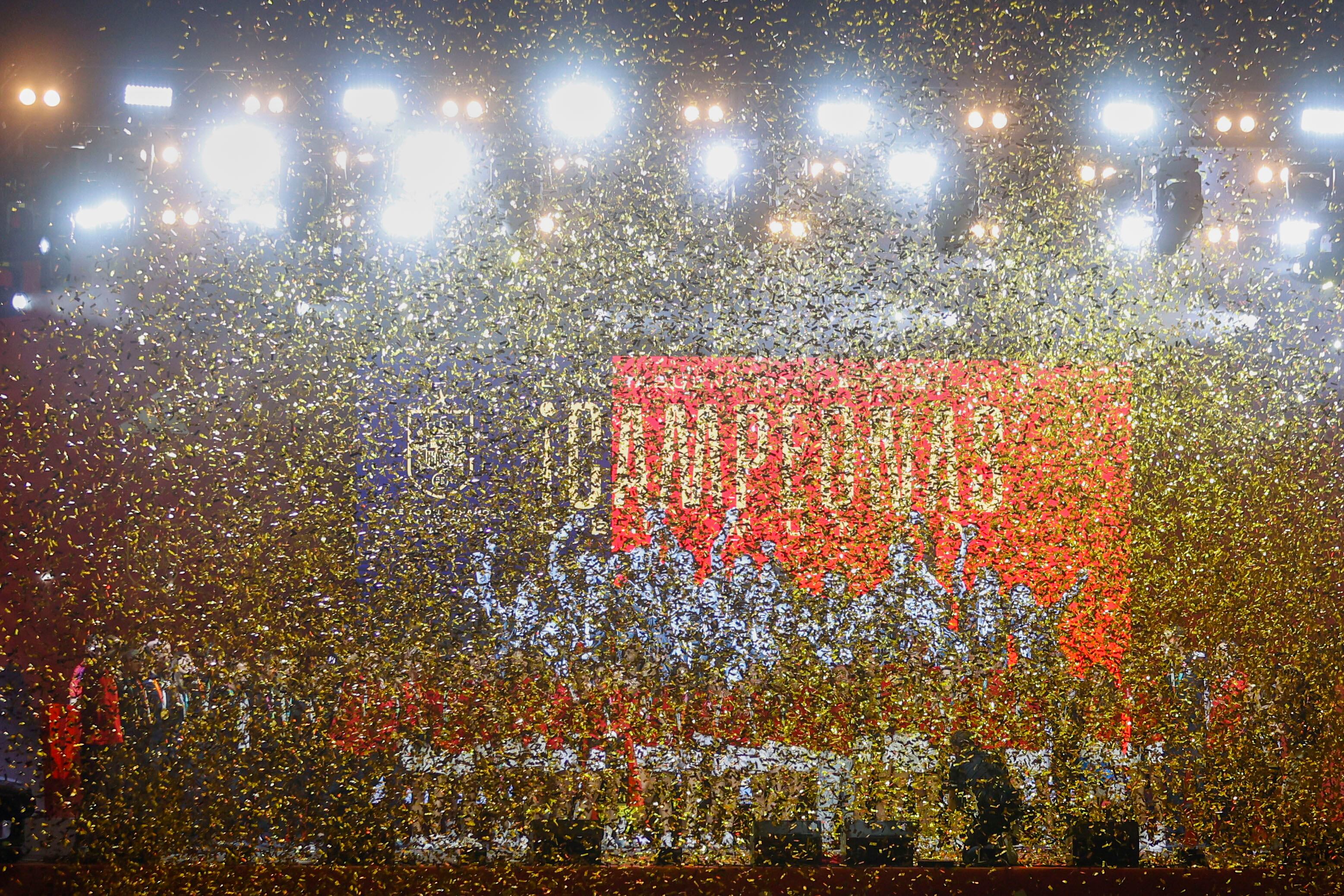 MADRID, 21/08/2023.- La selección española femenina de fútbol, nueva campeona del Mundo, durante la celebración con la afición este lunes en la explanada Puente del Rey, en Madrid Río. EFE/Rodrigo Jiménez