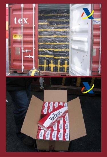 Imatge de part del tabac intervingut al port de Barcelona