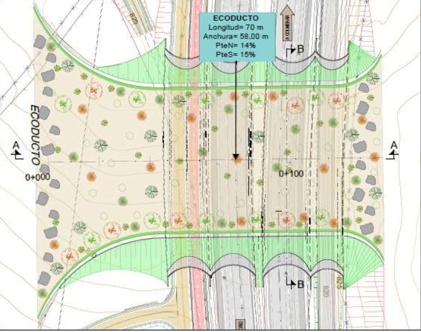 Plano Ecoducto en la M-607
