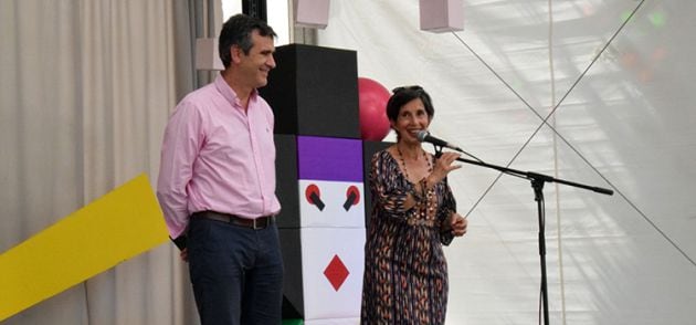 Blanca Calvo y Antonio Román en la inauguración del MAratón de 2017.