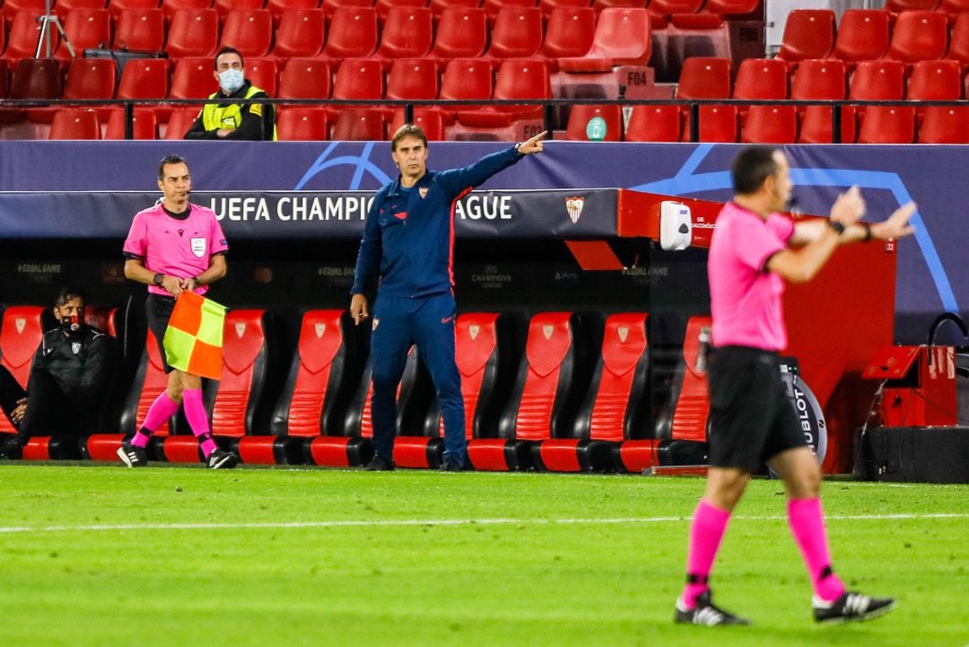 Lopetegui, en el encuentro frente al Rennes.