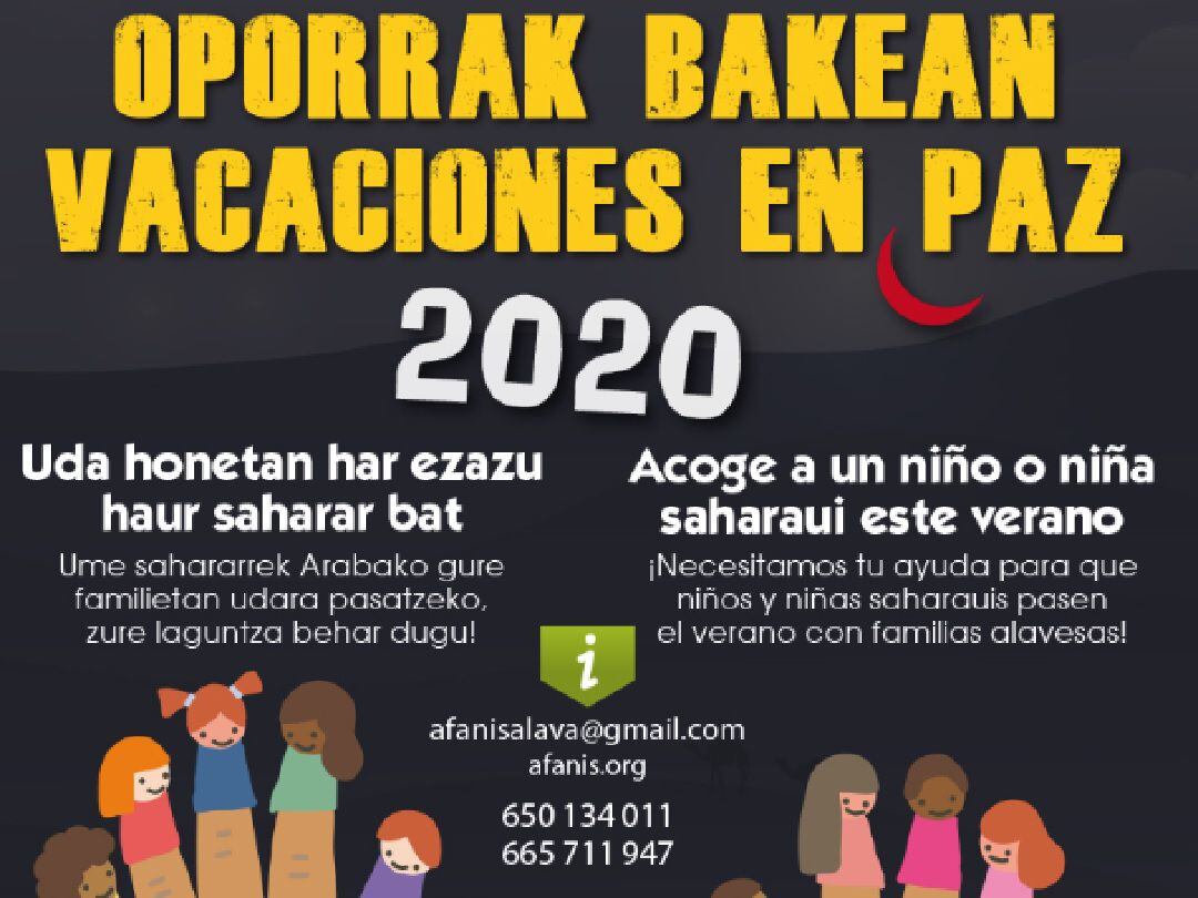 Cartel de la campaña &#039;Vacaciones en Paz&#039; de AFANIS