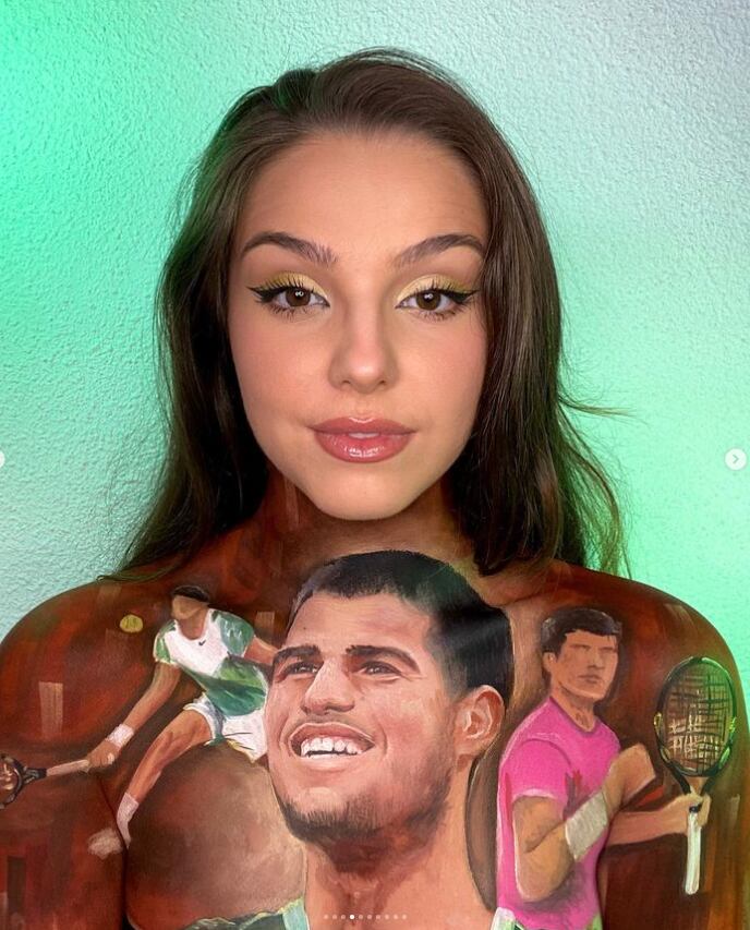 La artista Alicia Catalán homenajea a la Región de Murcia con un maquillaje corporal