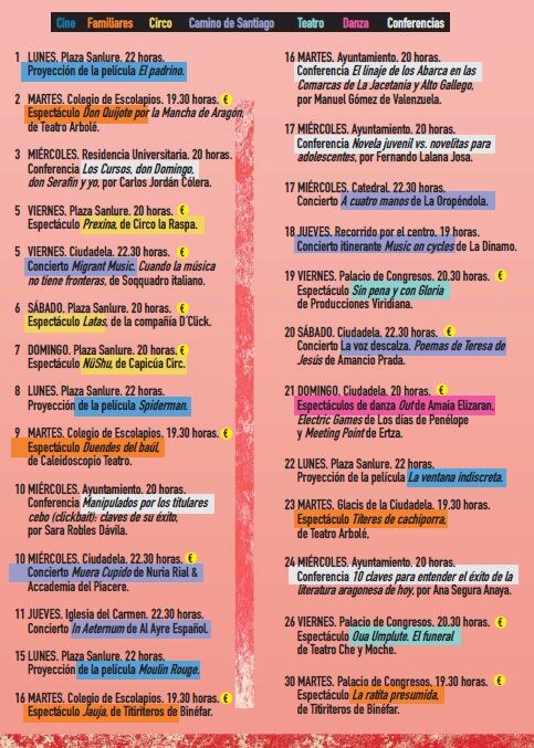 Programación cultural de agosto en Jaca