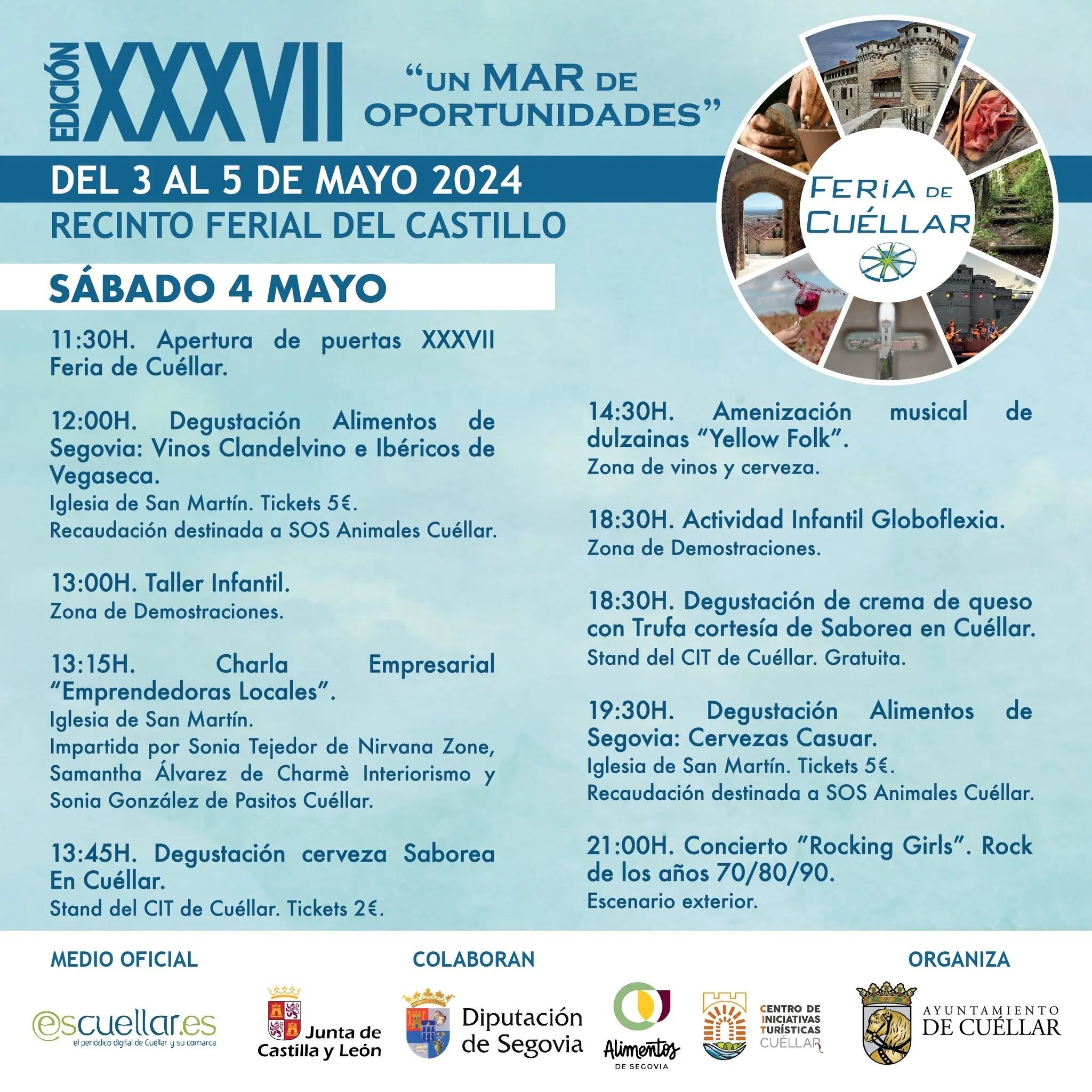 Programación de la Feria de Cuéllar el sábado 4 de mayo