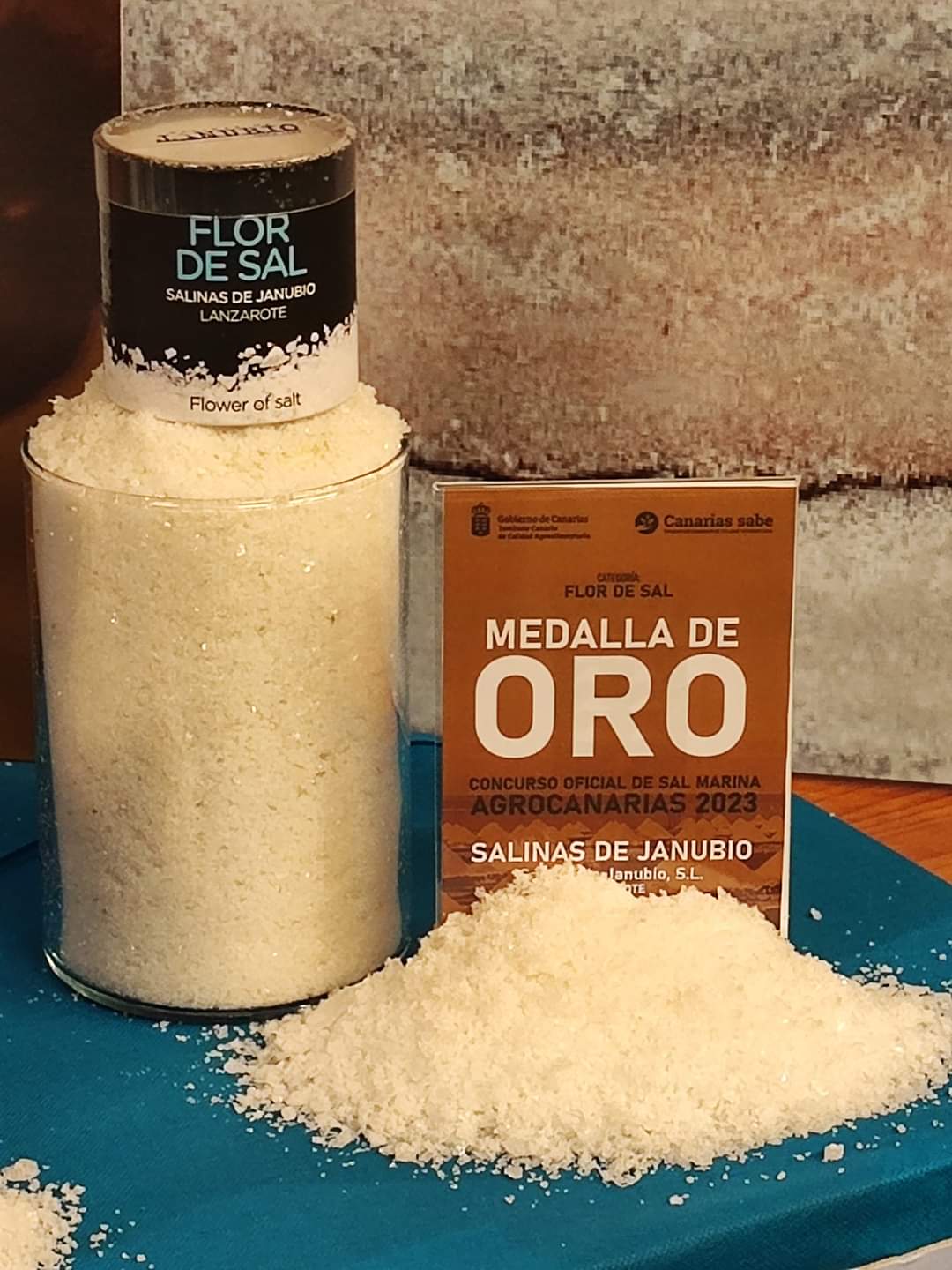 Flor de sal de Salinas de Janubio, Lanzarote, medalla de oro en GastroCanarias 2023.