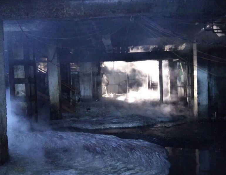 Estado de la nave donde se originó el incendio