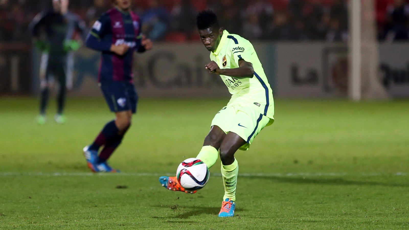 Edgar Ié, durante su debut con el FC Barcelona en 2014