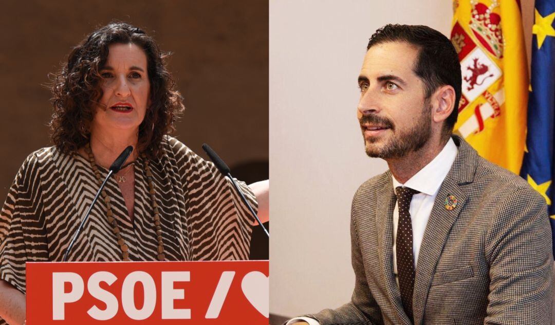 La actual secretaria general del PSPV en Valencia, Mercedes Caballero, y el alcalde de Mislata, Carlos Fernández Bielsa. 