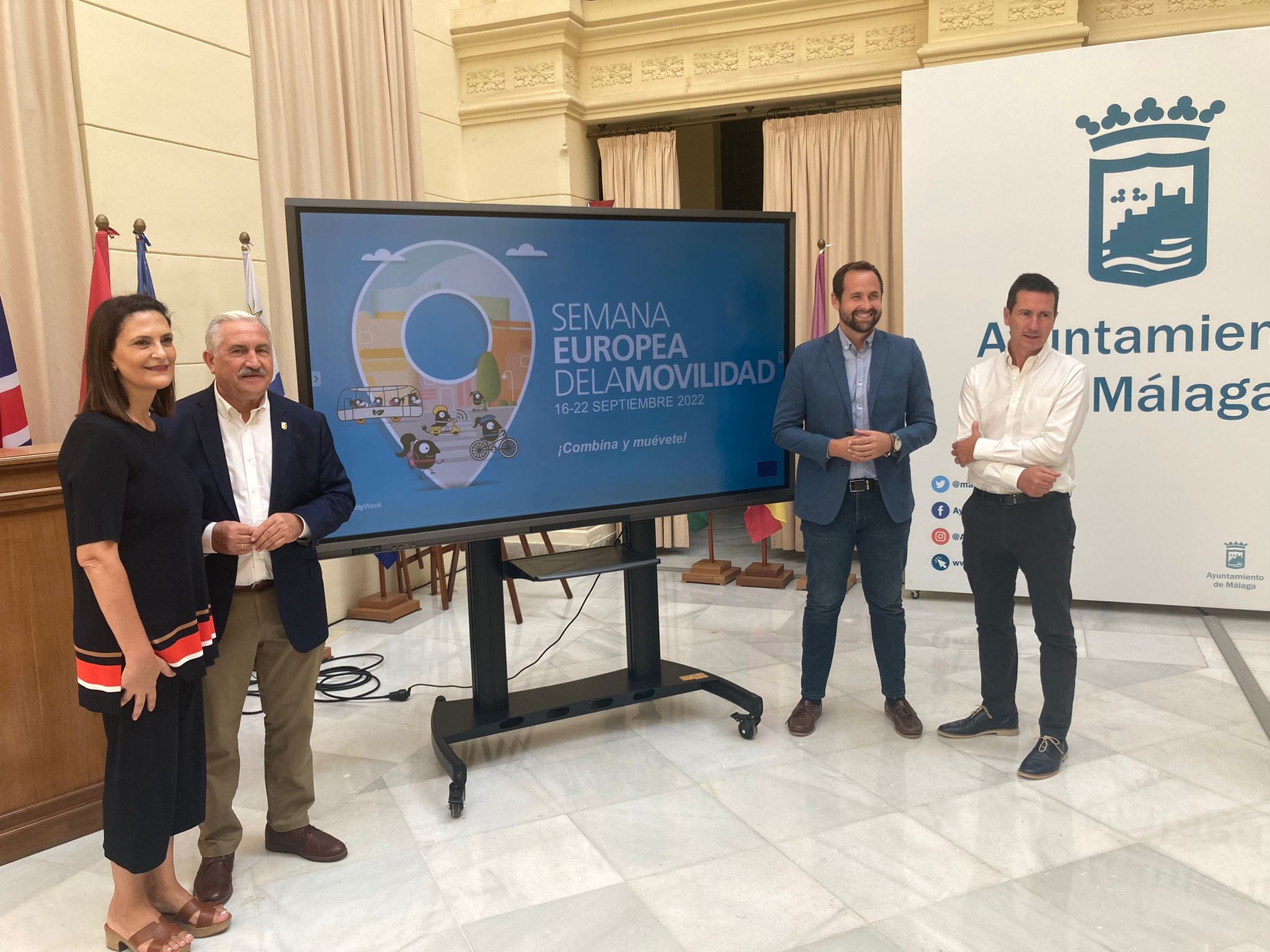 Presentación de la Semana Europea de la Movilidad en el Ayuntamiento de Málaga.