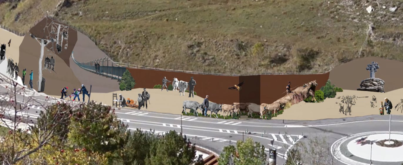 Render del mural que pintarà Sam Bosque a la rotonda de Sella