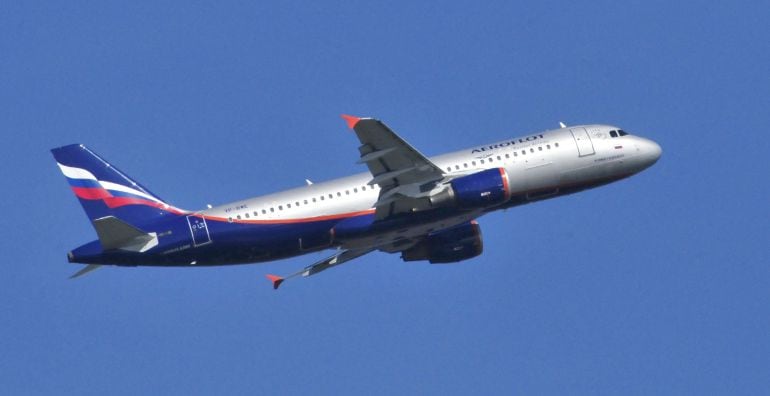 Foto de archivo de un avión de pasajeros de la compañía rusa Aeroflot.