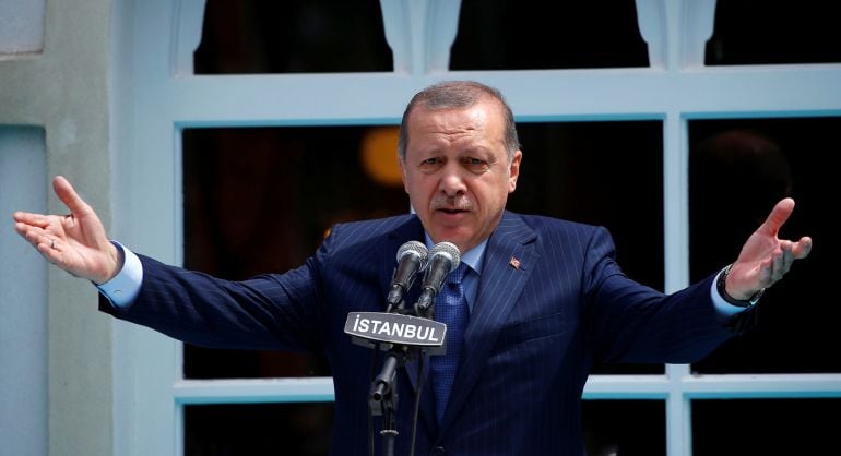 El presidente turco Tayyip Erdogan durante un discurso en Estambul. 