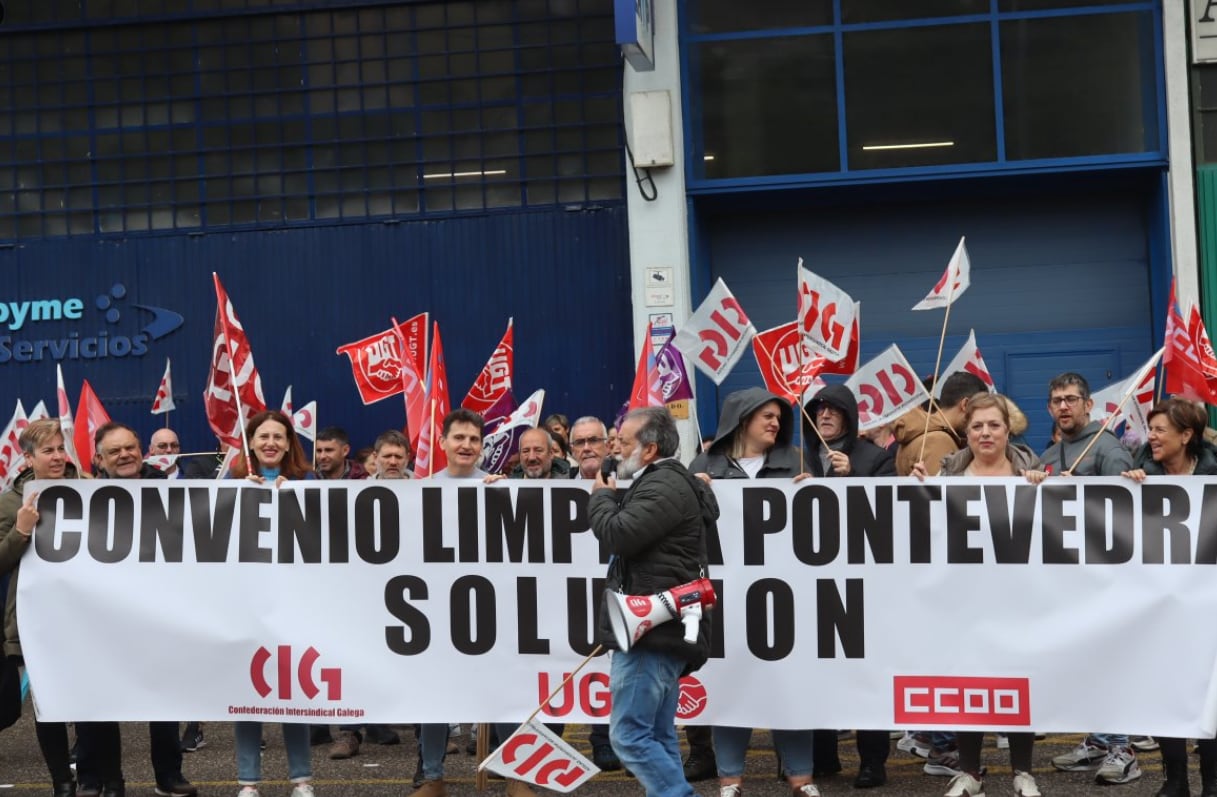 Protesta del sector de la limpieza en Vigo