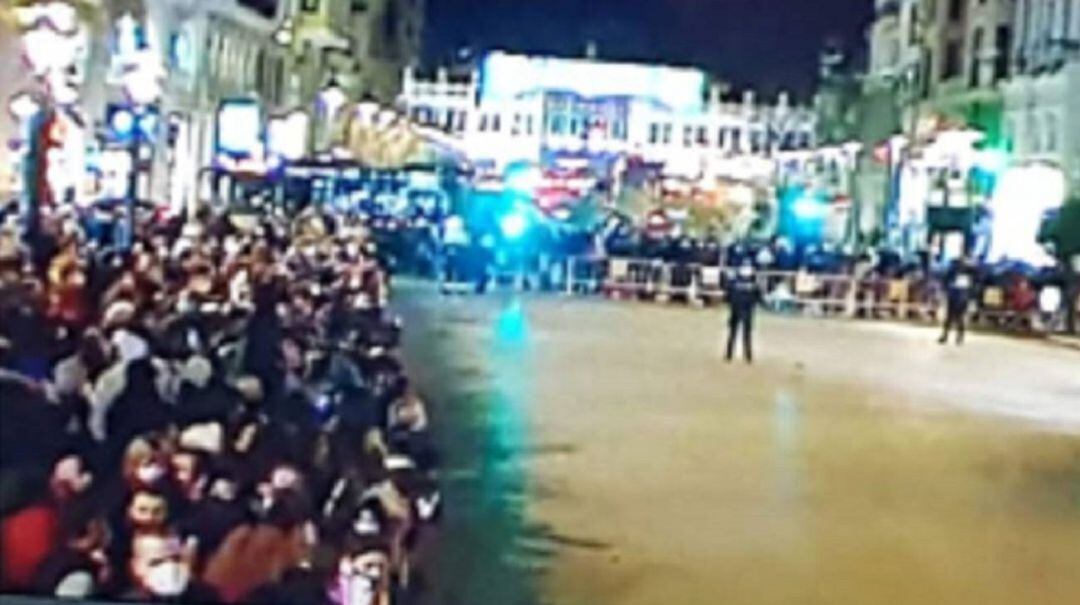 Aglomeraciones en la Cabalgata de Reyes de València