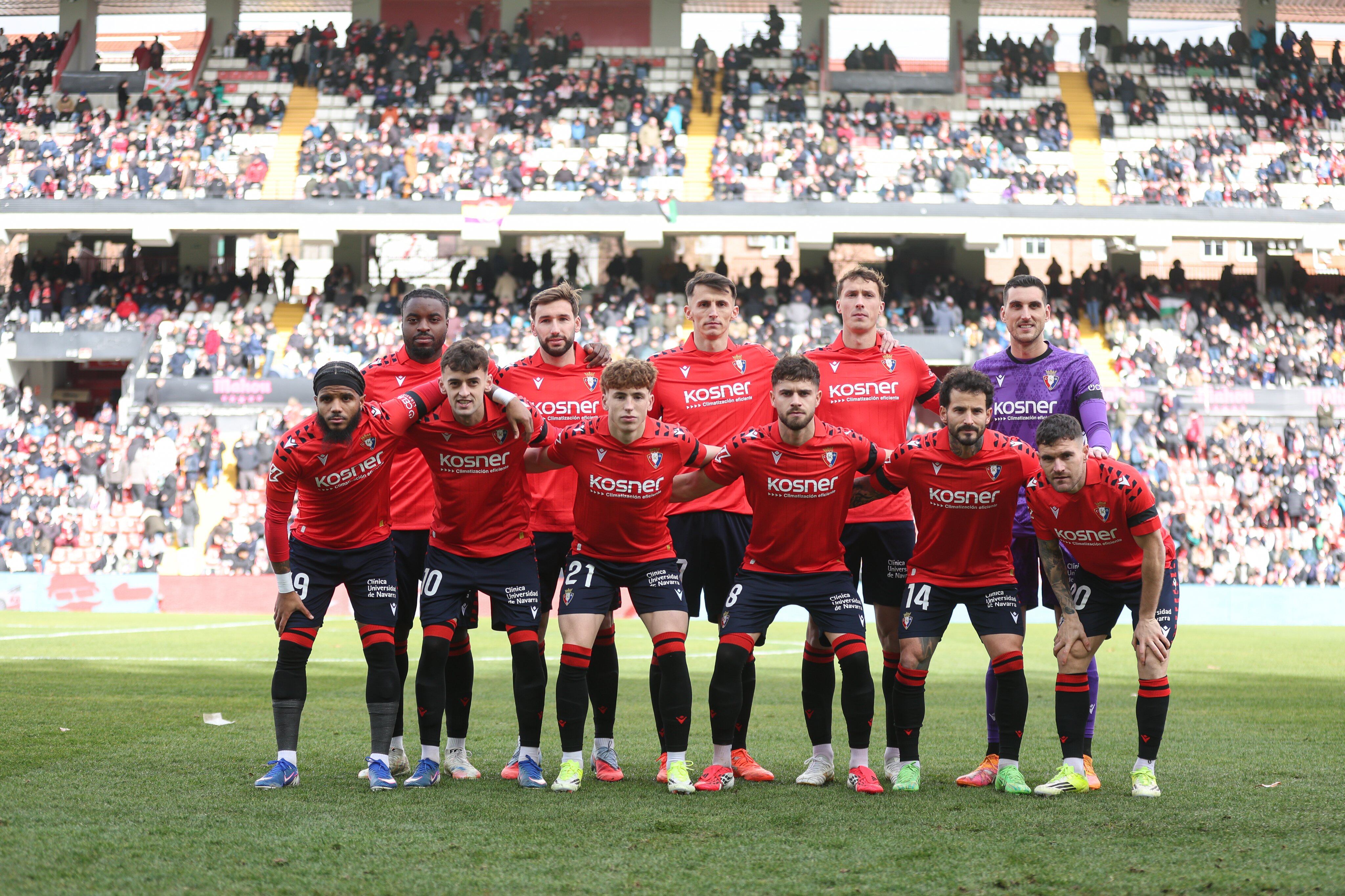 Once titular de Osasuna en Vallecas en la última salida con victoria