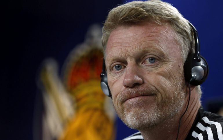 El técnico de la Real Sociedad, David Moyes, durante la rueda de prensa ofrecida con motivo del partido de Liga 