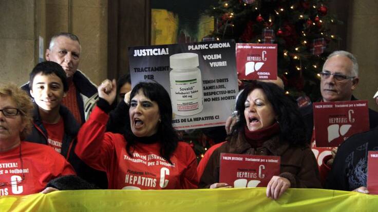 Encierro de afectados por Hepatitis C en el Hospital Josep Trueta de Girona