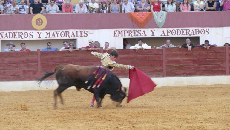 Momento de la faena en la novillada celebrada en la Plaza de Toros de Jódar el pasado 3 de Septiembre