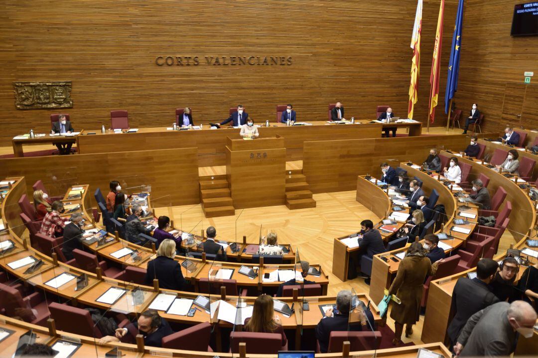 Pleno de les Corts Valencianes durante una sesión de control al Consell.