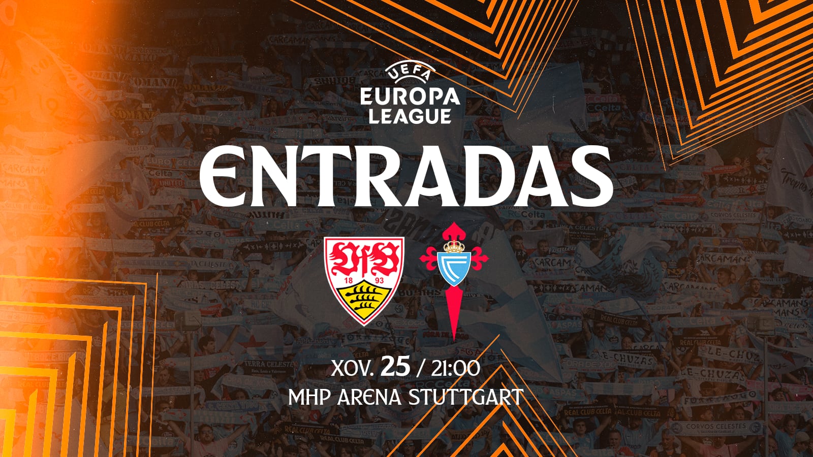 Cartel para la venta de entradas del Stuttgart - Celta